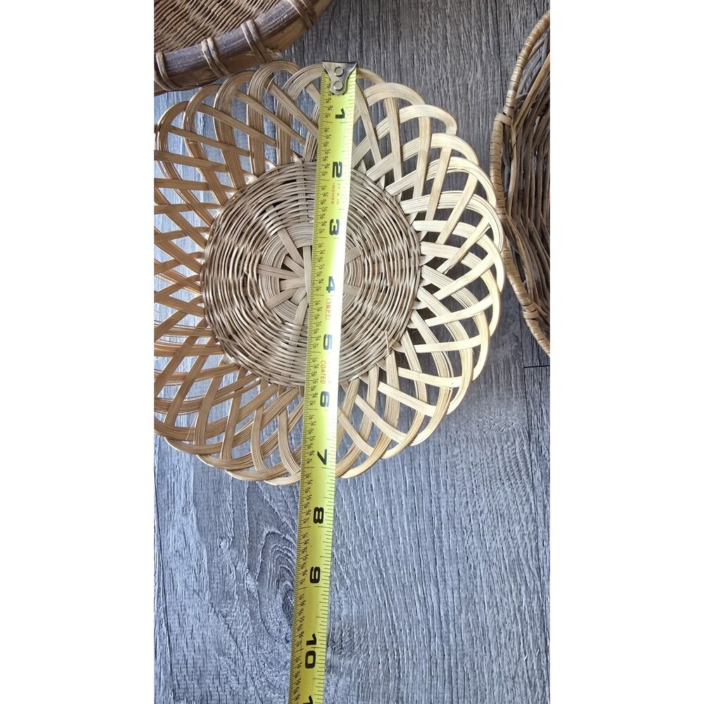 Lot Of 5 Wicker Rattan Basket Decor Boho Vintage Decor Wall / Storage - Picture 13 of 13